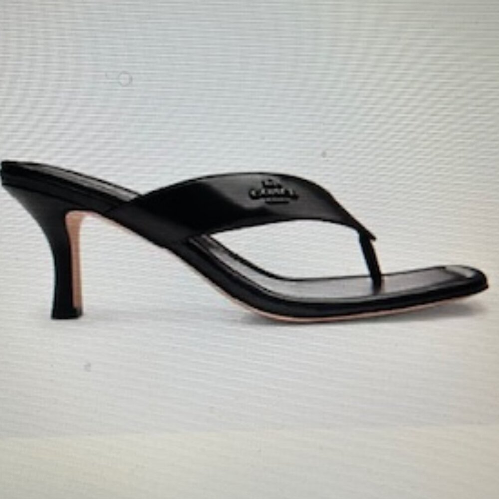 Coach Black Lockup Thong Leather Kitten Heel - Picture 12 of 14